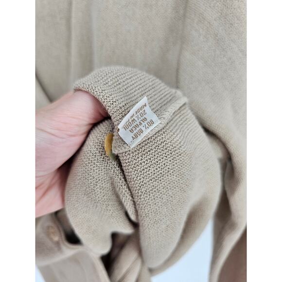 MFH Knits Womens Sz M Cardigan Shirt Set Baby Alpaca Wool Blend Beige - Picture 3 of 6